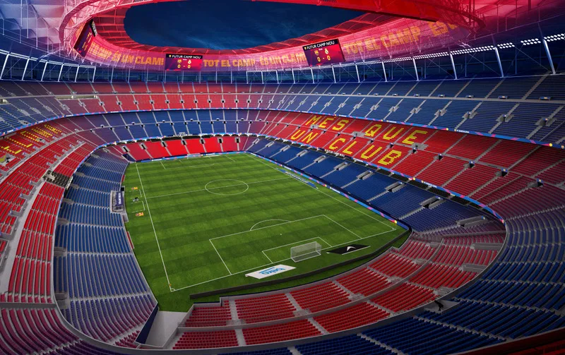 Thiết kế nhiều tầng giúp Camp Nou tạo nên không gian sân bóng đồ sộ và bầu không khí cuồng nhiệt.