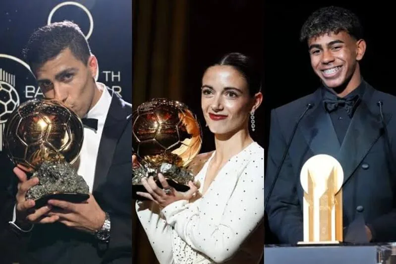 Đêm gala Ballon d’Or 2024 vinh danh nhiều cá nhân nổi bật như Rodri, Aitana Bonmatí, Lamine Yamal và Emiliano Martínez.